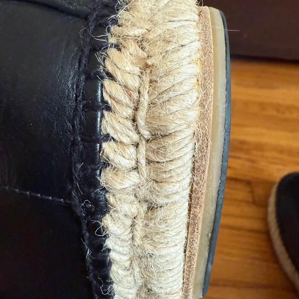 BALENCIAGA | Men's Black Leather Espadrilles Size 42 / Size 9 withTopy Sole